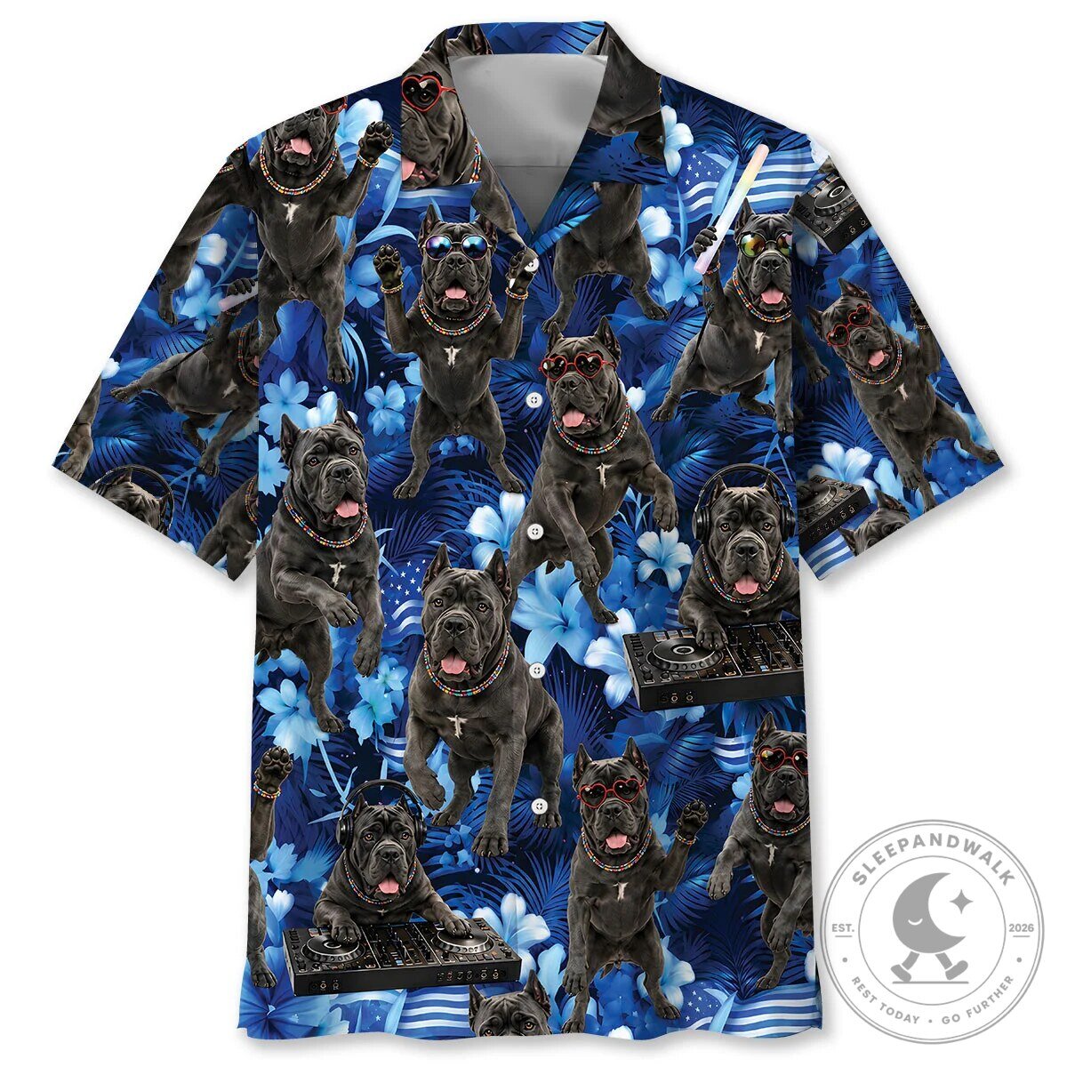 Funny Cane Corso Dog DJ Party Hawaiian Shirt for Men and Women