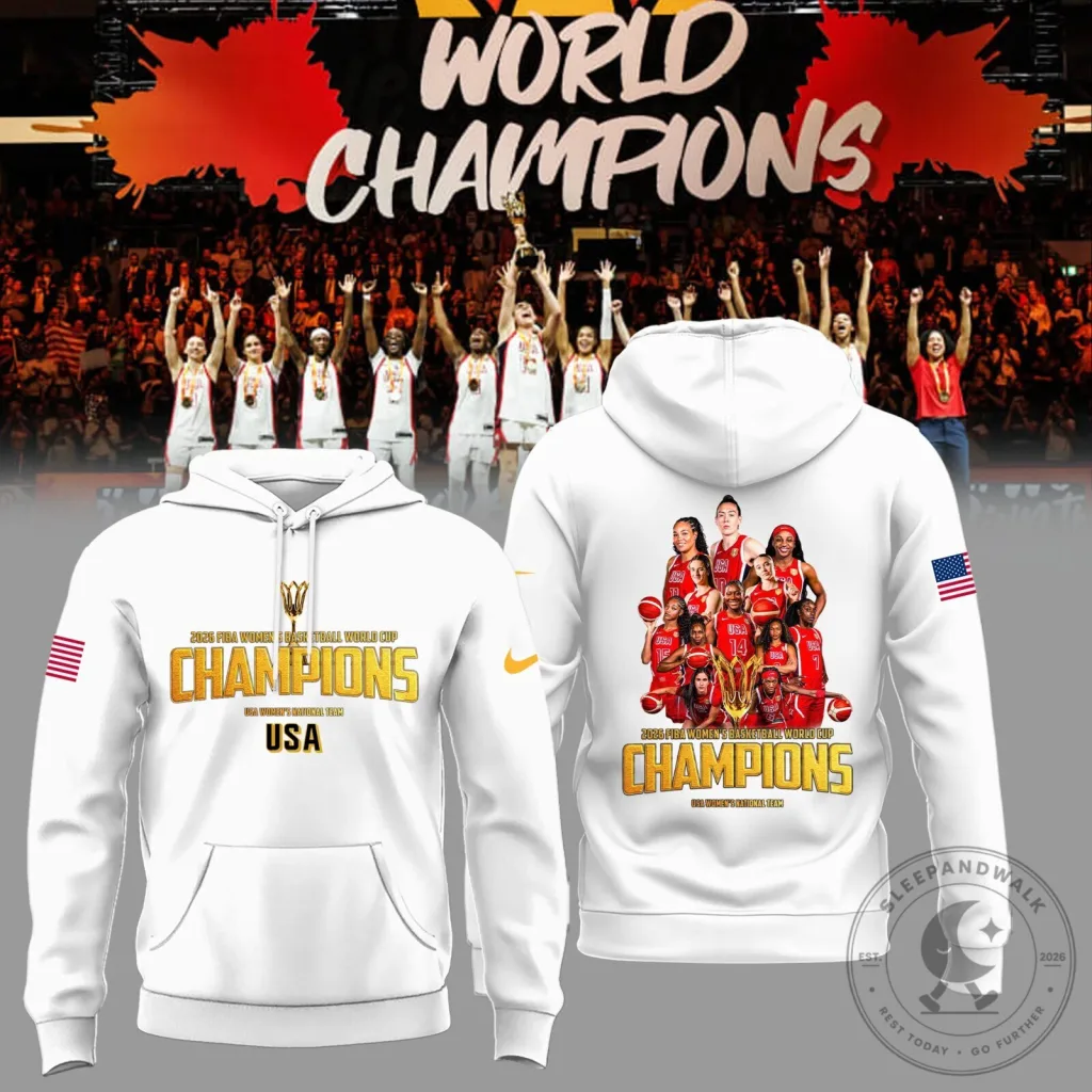 FIBA Women's Basketball Team USA World Champions 2026 Hoodie FIBA Women's Basketball Team USA World Champions 2026 Hoodie