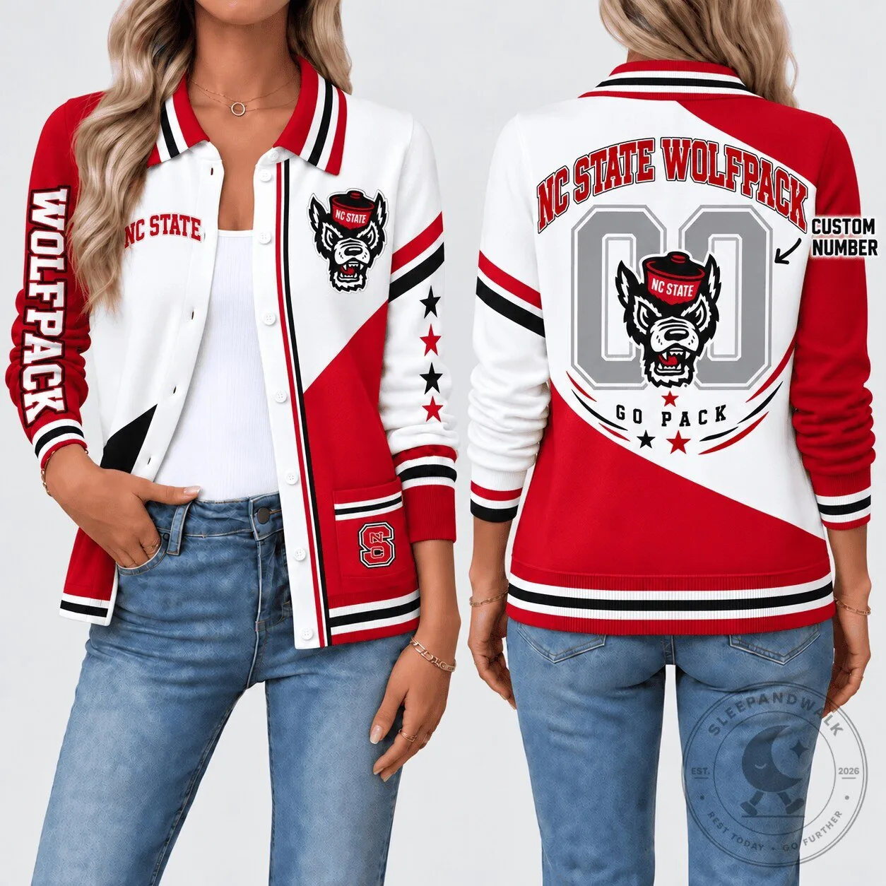 North Carolina State Wolfpack NCAA College Football Team Bomber Jacket