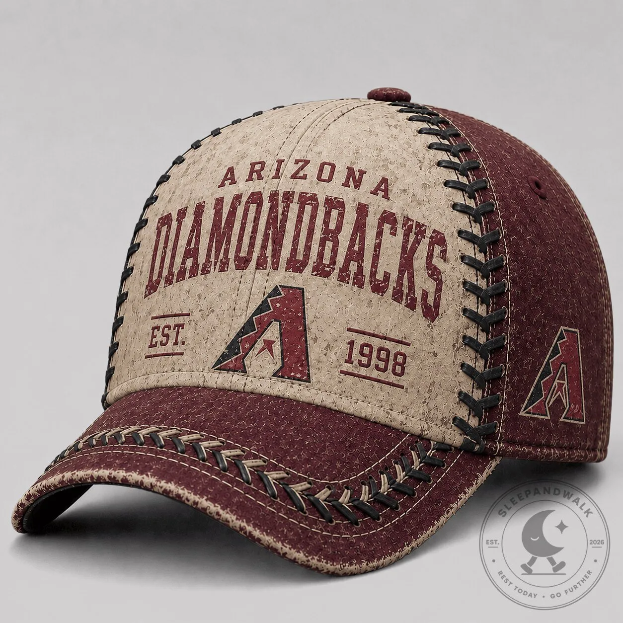 Heritage Baseball Cap Hat with Vintage Ball Stitch - Arizona Diamondbacks