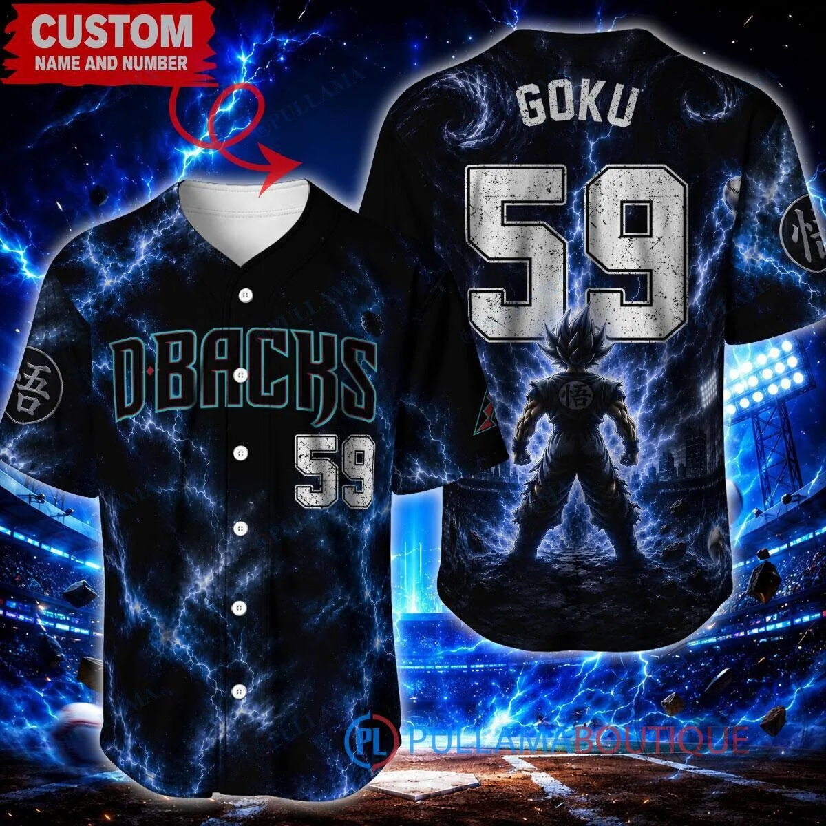 Arizona Diamondbacks Son Goku Dragon Ball Z Ultra Instinct Custom Baseball Jersey
