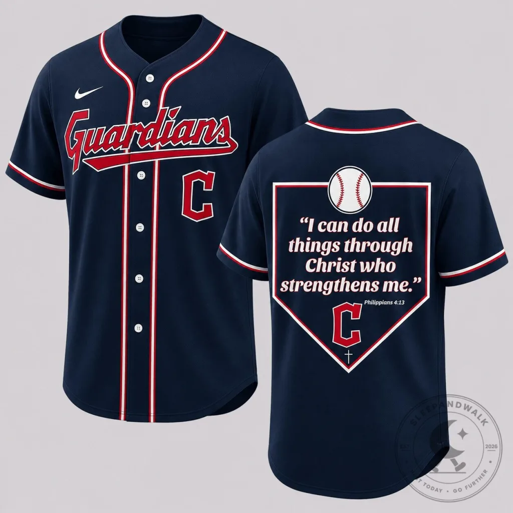 Cleveland Guardians Philippians 413 Faith Baseball Jersey Cleveland Guardians Philippians 4:13 Faith Baseball Jersey
