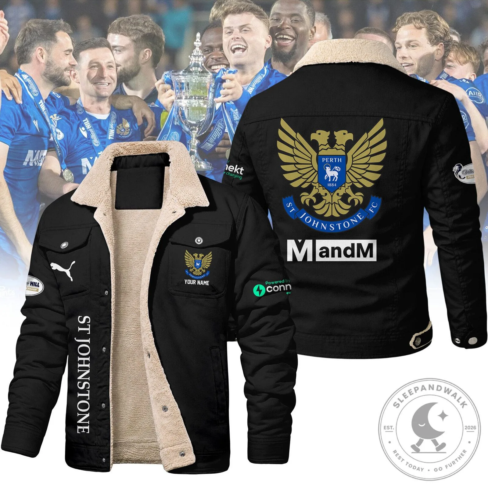 Perth Saint Johnstone Football Club Sherpa Fleece Jacket