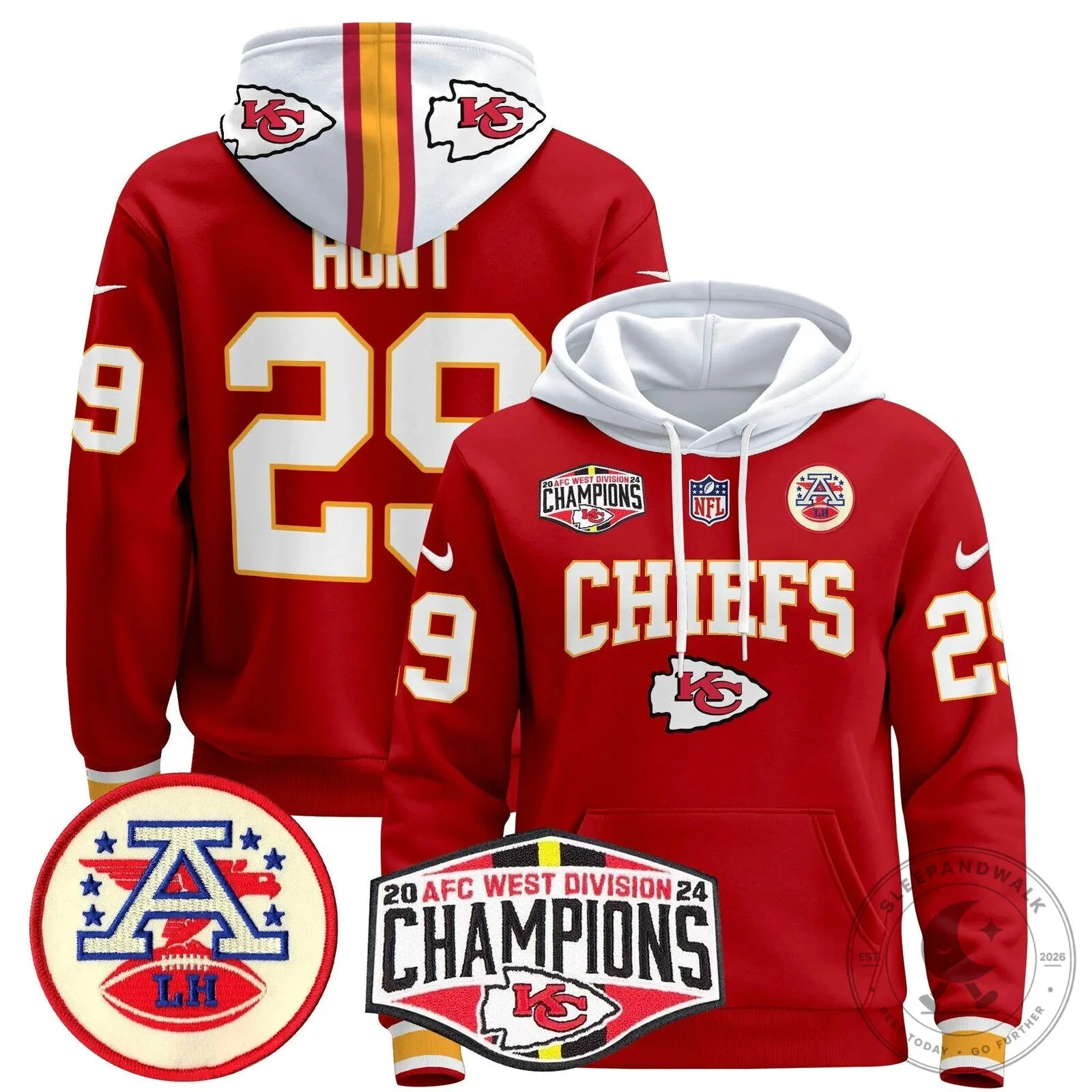 Patrick Mahomes Hoodie - 2024 AFC West Division Champions of