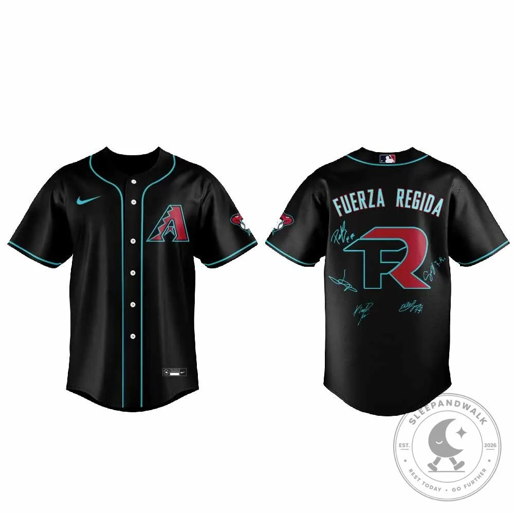 Fuerza Regida Concert Tour Apparel - Arizona Diamondbacks Baseball Jersey 8 Fuerza Regida Concert Tour Apparel - Arizona Diamondbacks Baseball Jersey