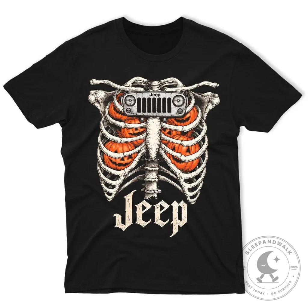 Halloween Jeep Skeleton Rib Cage Pumpkin Hooded Sweatshirt 26 Halloween Jeep Skeleton Rib Cage Pumpkin Hooded Sweatshirt