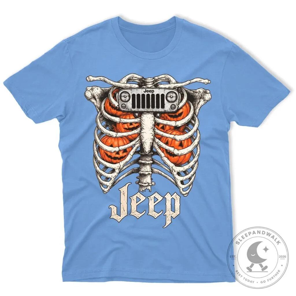 Halloween Jeep Skeleton Rib Cage Pumpkin Hooded Sweatshirt 27 Halloween Jeep Skeleton Rib Cage Pumpkin Hooded Sweatshirt
