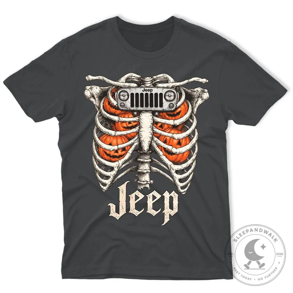 Halloween Jeep Skeleton Rib Cage Pumpkin Hooded Sweatshirt 33 Halloween Jeep Skeleton Rib Cage Pumpkin Hooded Sweatshirt