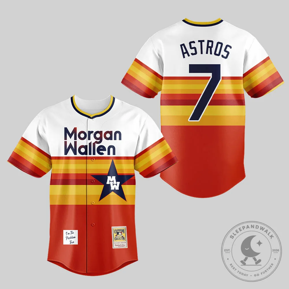 Morgan Wallen Houston Astros Baseball Jersey 9 Morgan Wallen Houston Astros Baseball Jersey