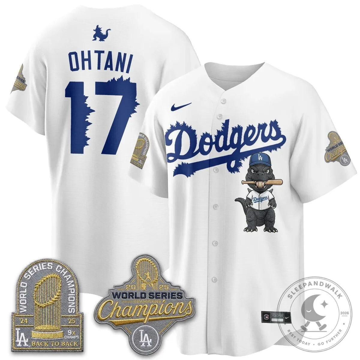 Shohei Ohtani Los Angeles Dodgers Godzilla Baseball Jersey - Sleep