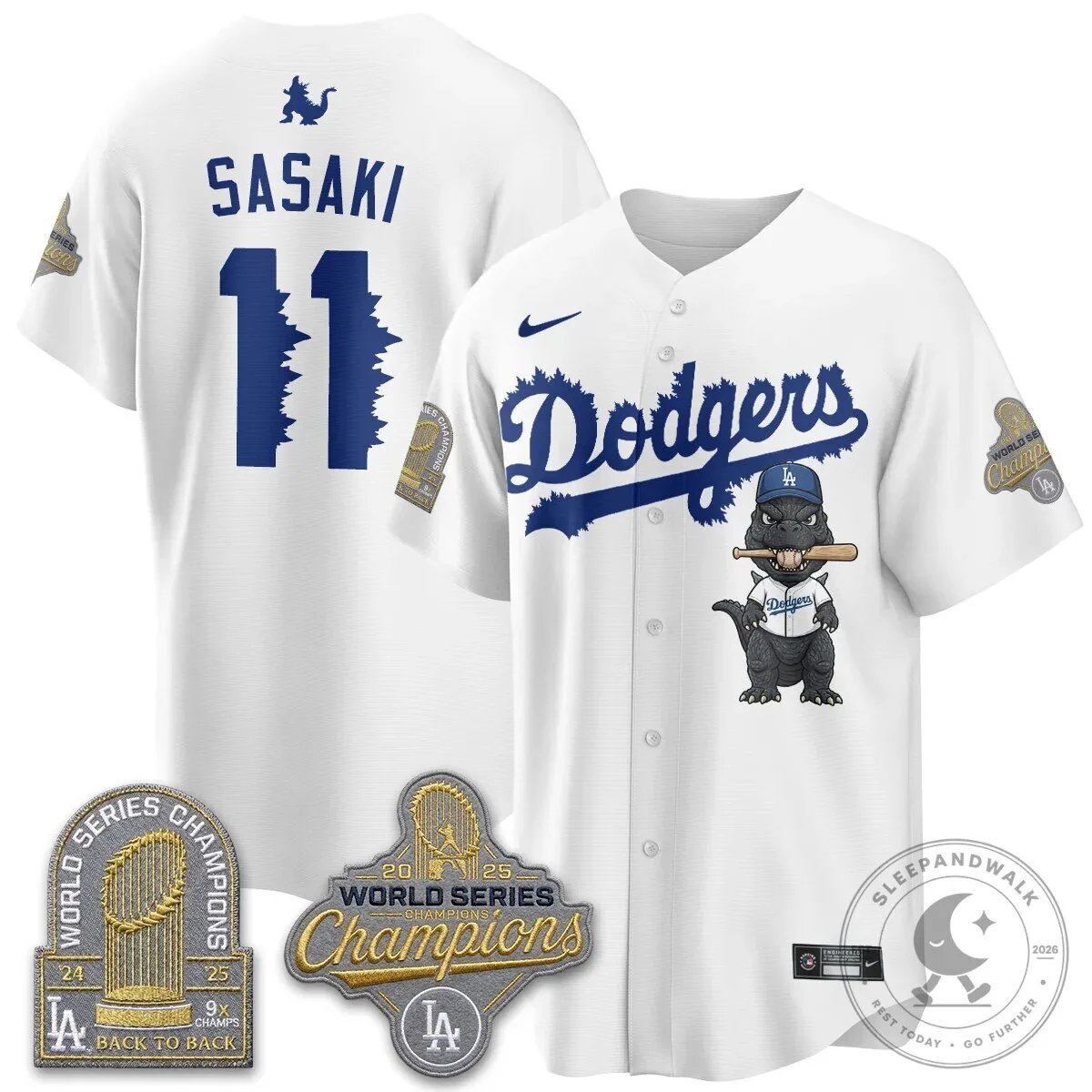 Shohei Ohtani Los Angeles Dodgers Godzilla Baseball Jersey 53 Shohei Ohtani Los Angeles Dodgers Godzilla Baseball Jersey