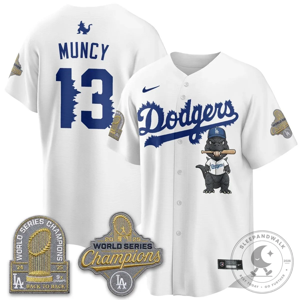 Shohei Ohtani Los Angeles Dodgers Godzilla Baseball Jersey 54 Shohei Ohtani Los Angeles Dodgers Godzilla Baseball Jersey