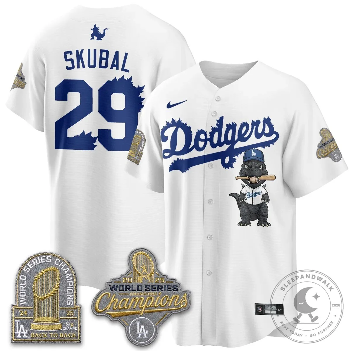 Shohei Ohtani Los Angeles Dodgers Godzilla Baseball Jersey 57 Shohei Ohtani Los Angeles Dodgers Godzilla Baseball Jersey