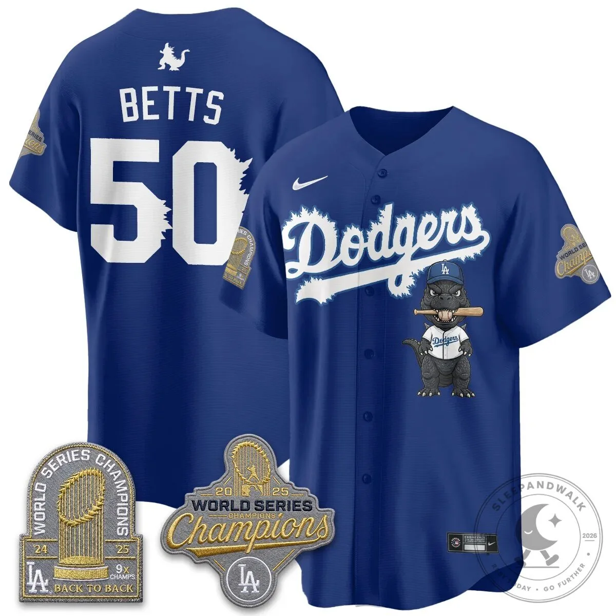 Shohei Ohtani Los Angeles Dodgers Godzilla Baseball Jersey - Sleep