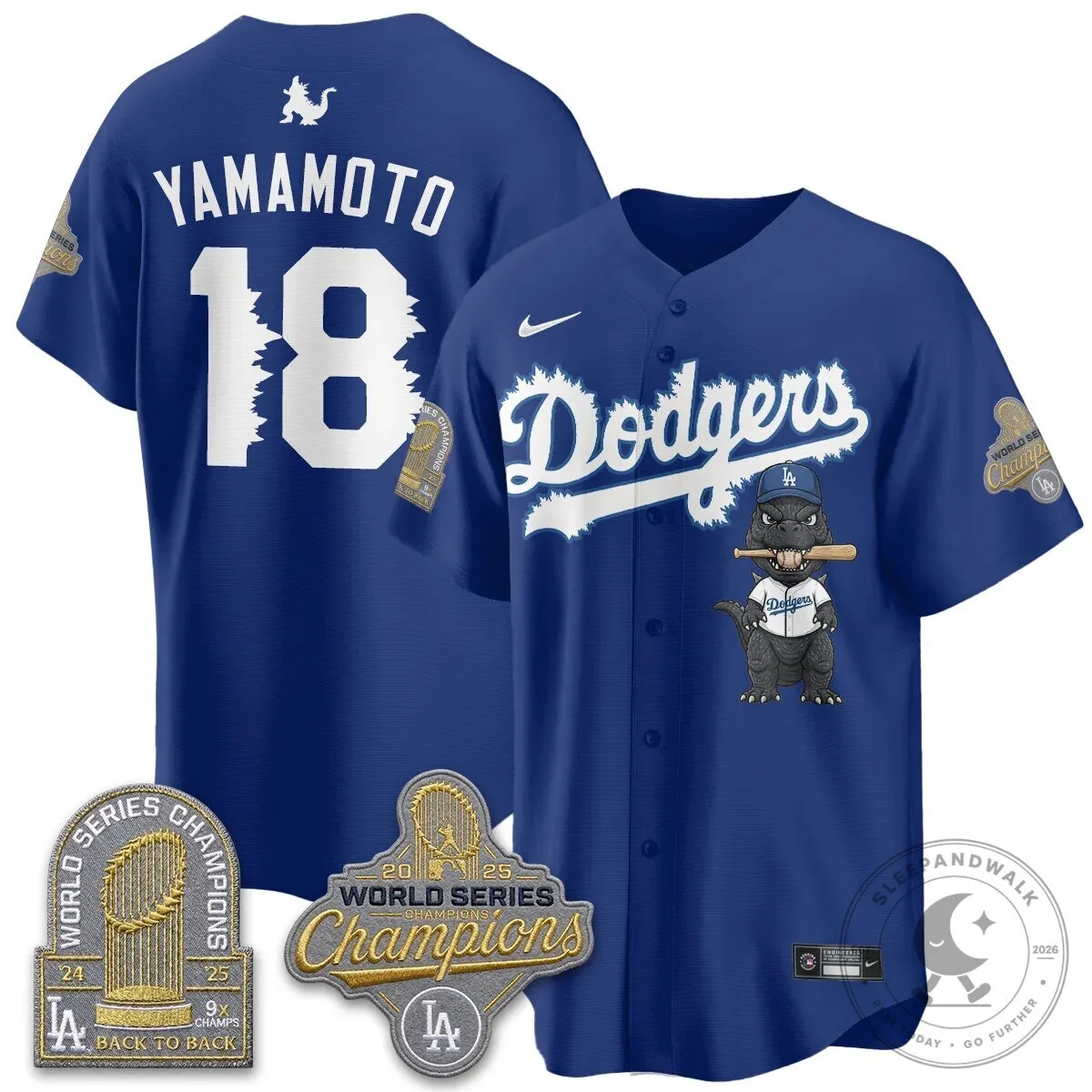 Shohei Ohtani Los Angeles Dodgers Godzilla Baseball Jersey 73 Shohei Ohtani Los Angeles Dodgers Godzilla Baseball Jersey