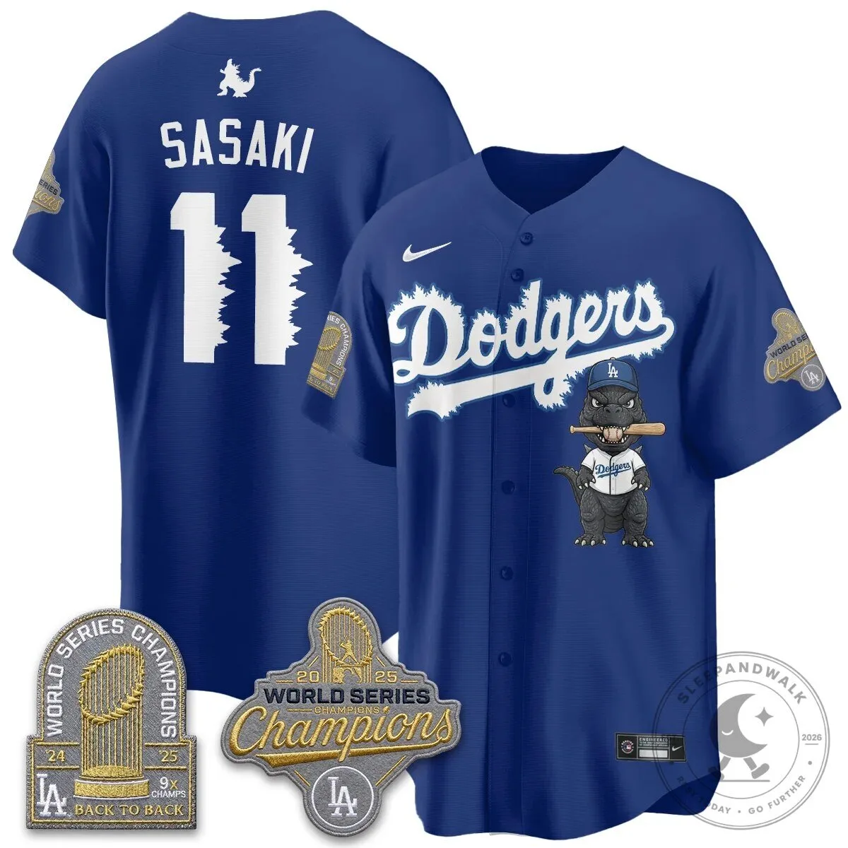 Shohei Ohtani Los Angeles Dodgers Godzilla Baseball Jersey 75 Shohei Ohtani Los Angeles Dodgers Godzilla Baseball Jersey