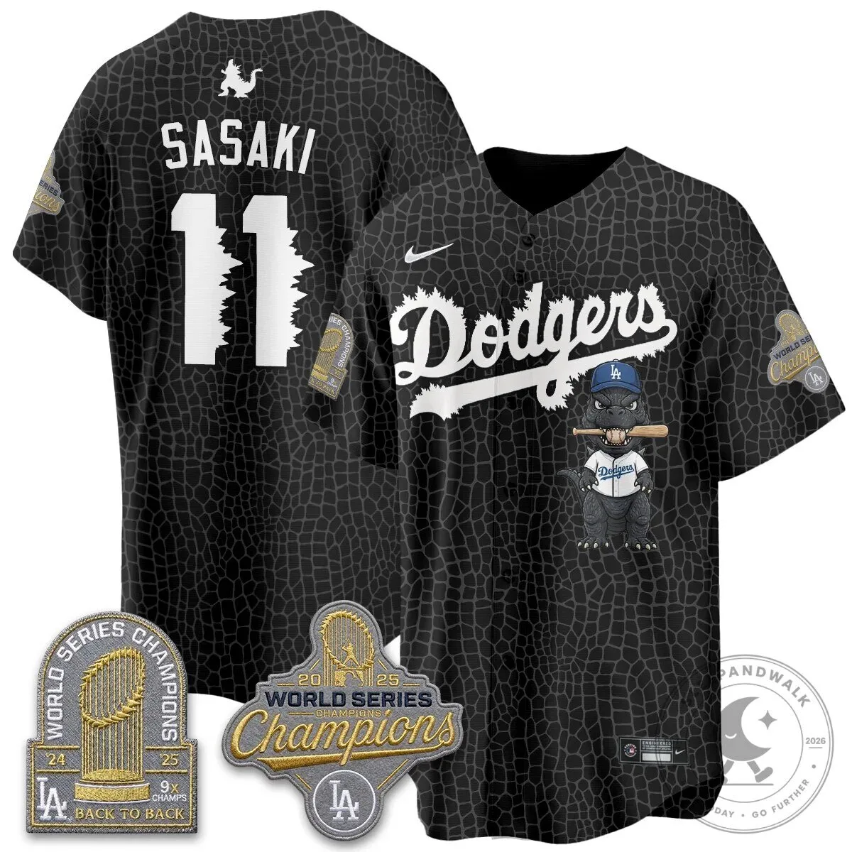 Shohei Ohtani Los Angeles Dodgers Godzilla Baseball Jersey 86 Shohei Ohtani Los Angeles Dodgers Godzilla Baseball Jersey