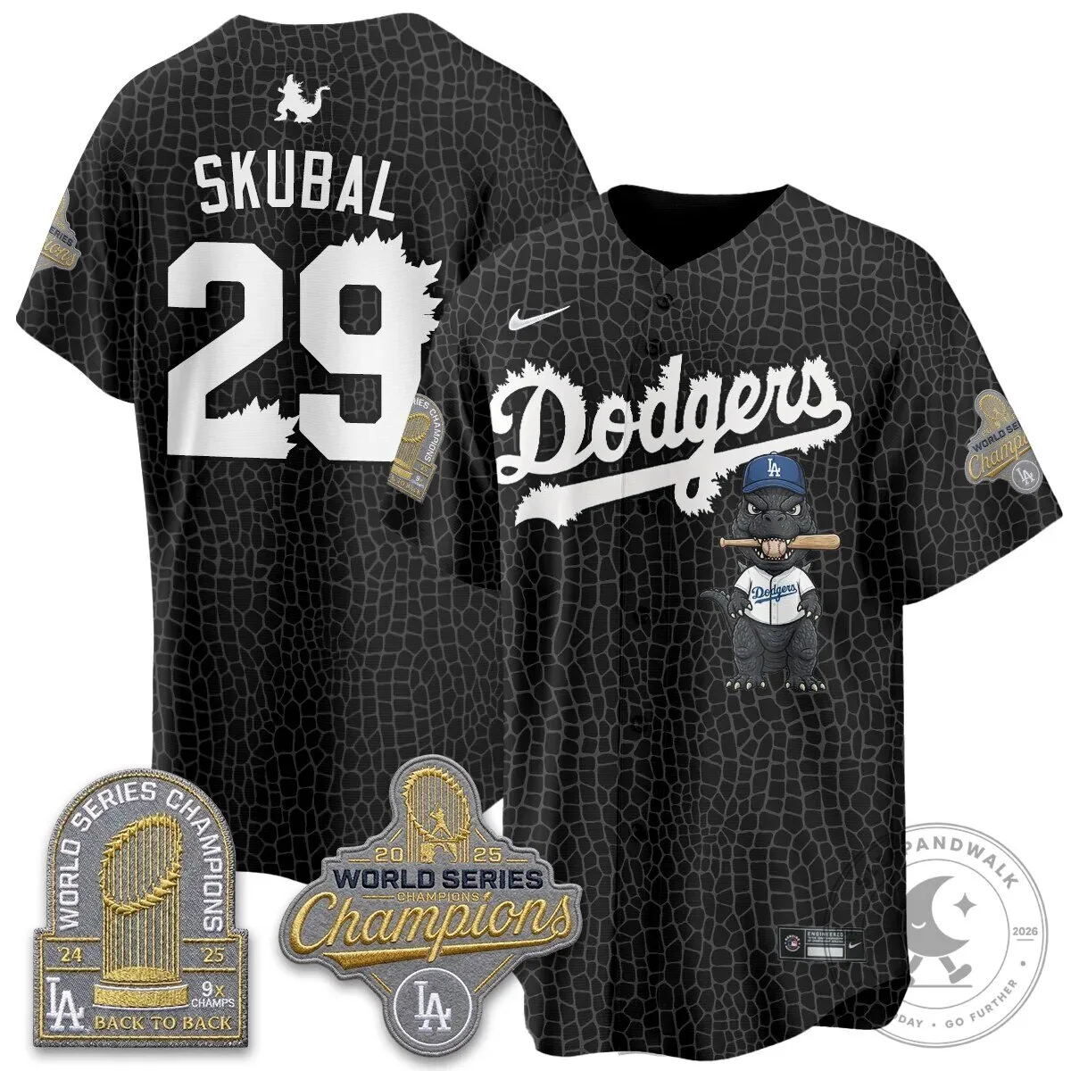 Shohei Ohtani Los Angeles Dodgers Godzilla Baseball Jersey 90 Shohei Ohtani Los Angeles Dodgers Godzilla Baseball Jersey