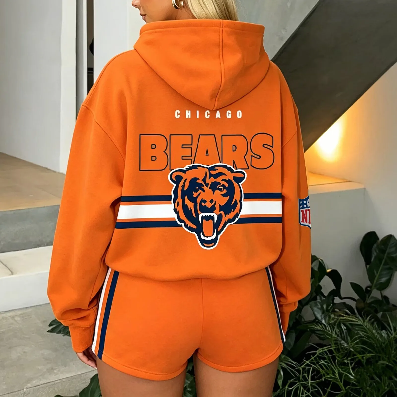 Chicago Bears National Football League Orange Team Logo Hoodie