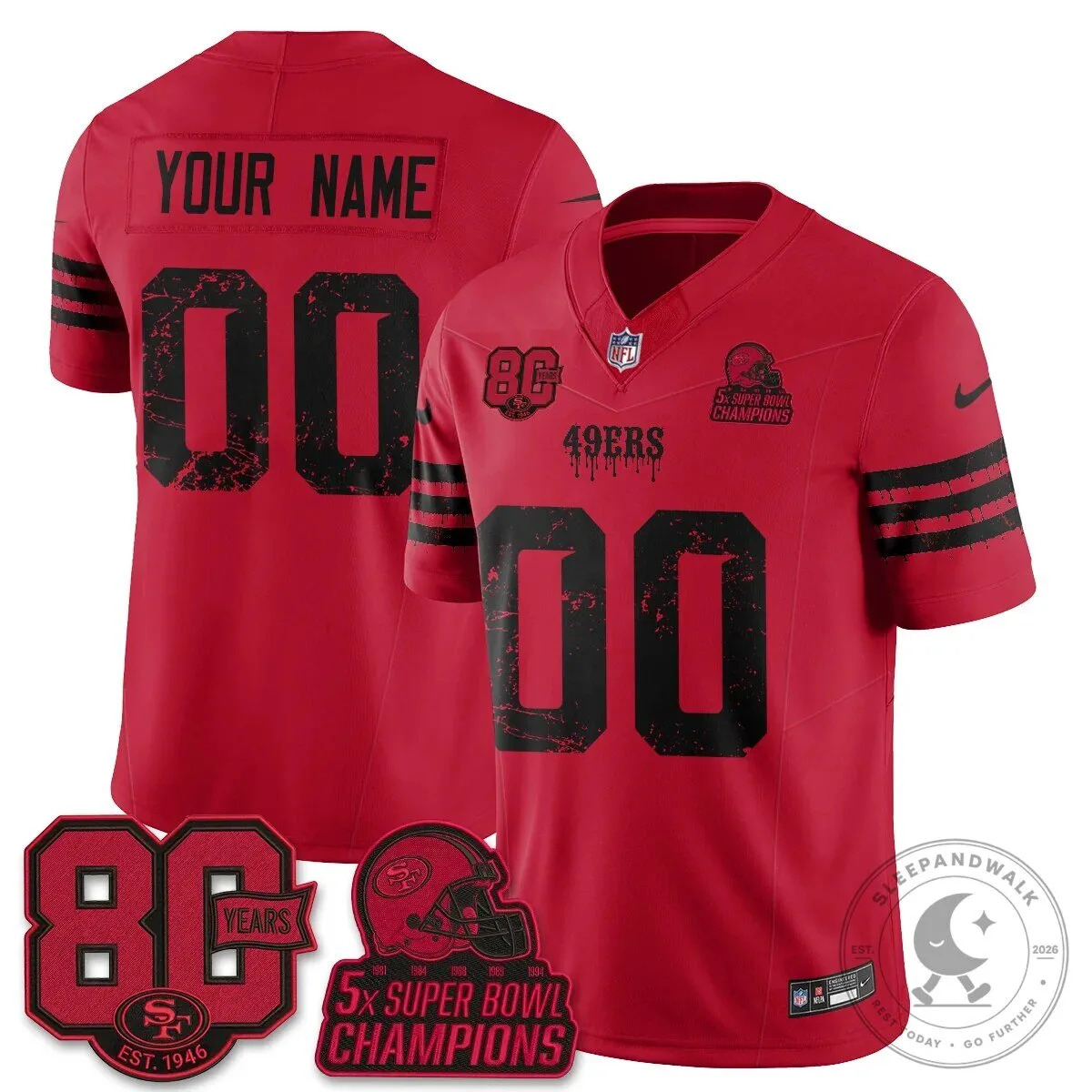 San Francisco 49ers 80 Years 5X Super Bowl Champions Vapor