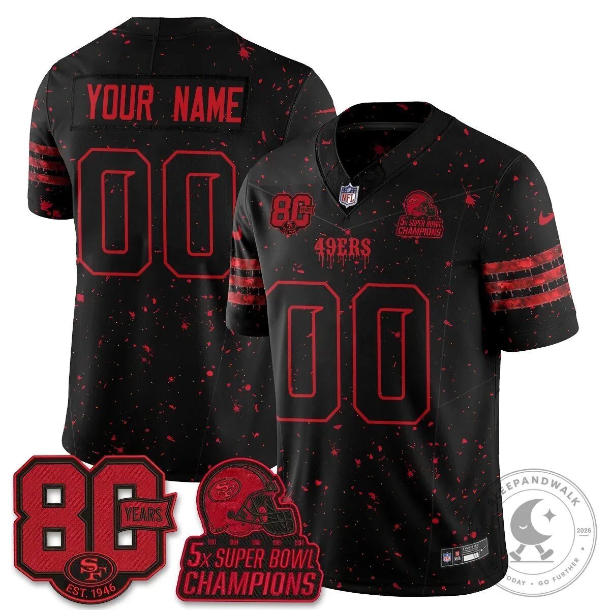 San Francisco 49ers 80 Years 5X Super Bowl Champions Vapor