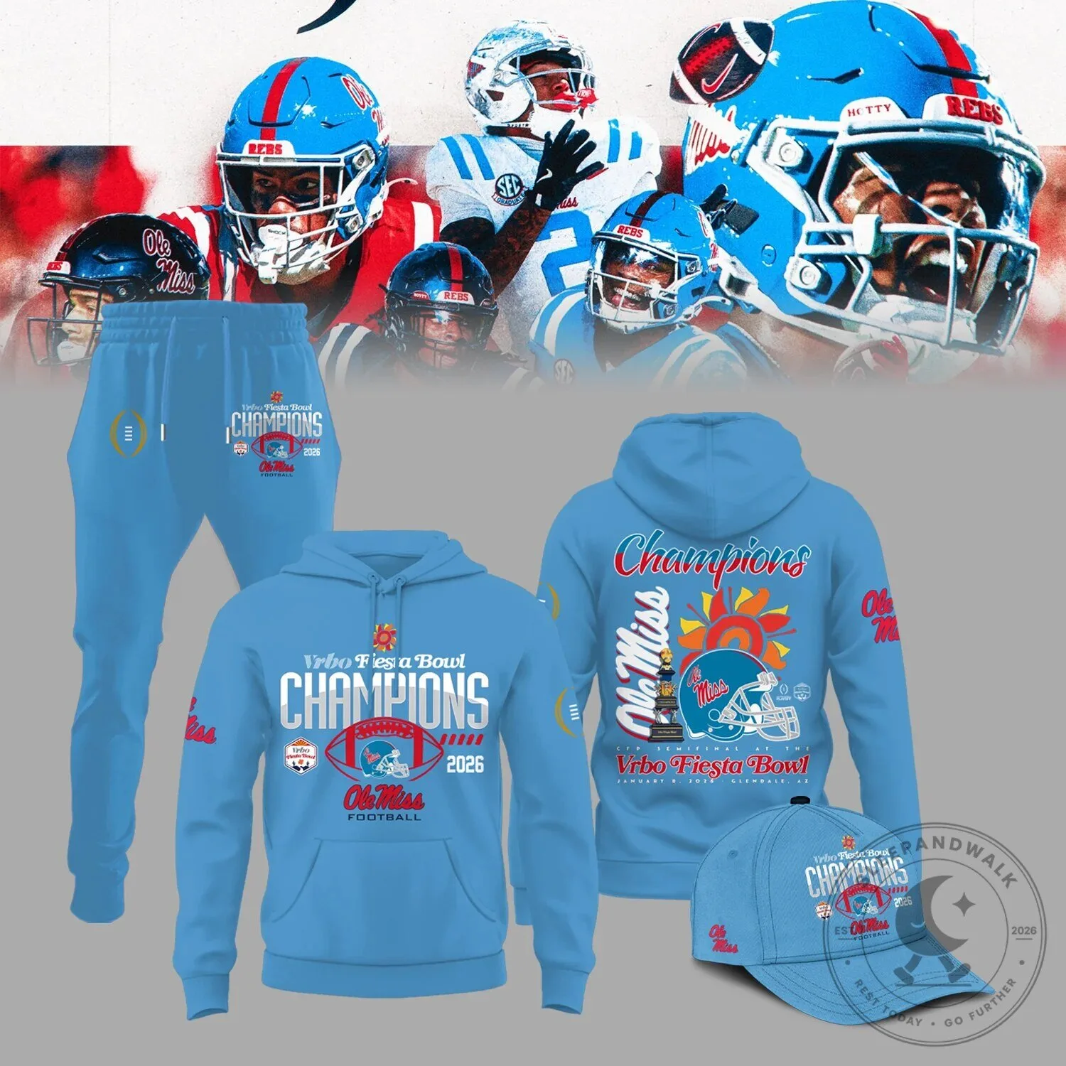 Ole Miss Rebels Football Vrbo Fiesta Bowl 2026 Champions Hoodie