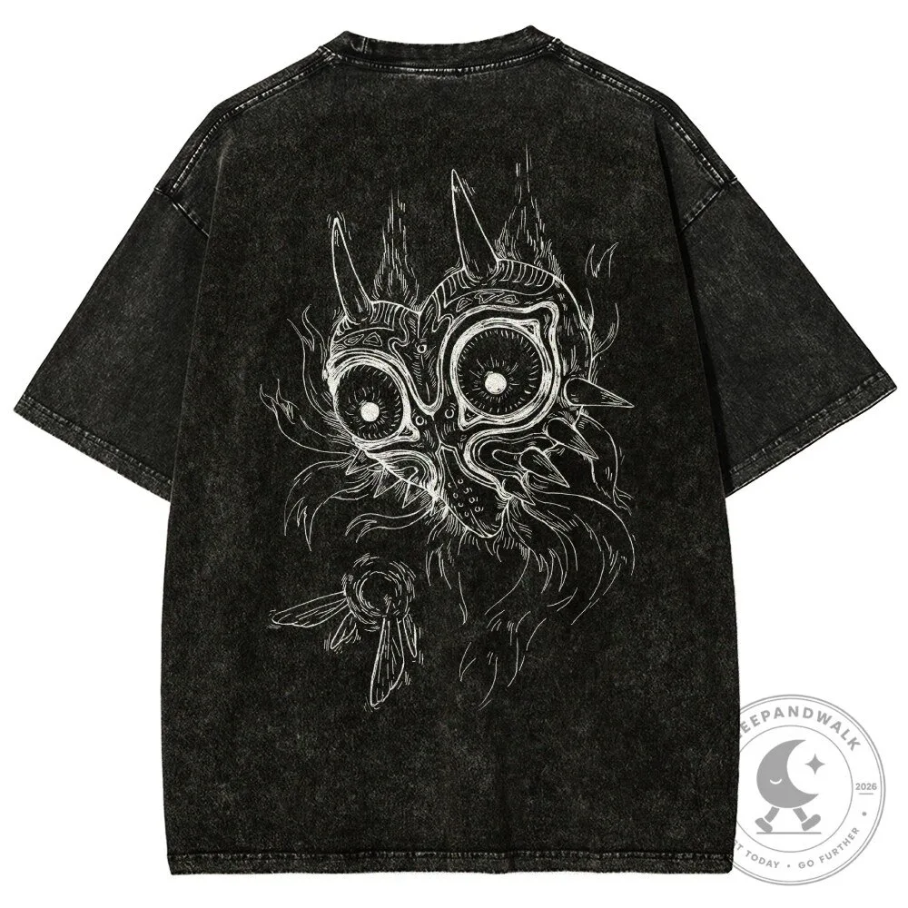 The Legend of Zelda Majora's Mask Skull Kid Washed Black Graphic T-Shirt