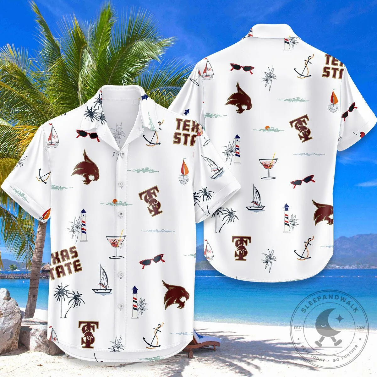 Texas State Bobcats Tropical Beach Hawaiian Shirt