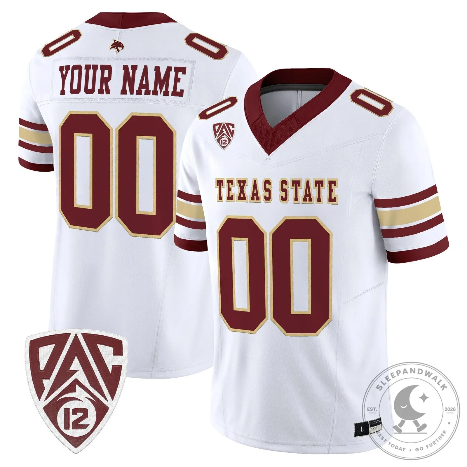 Texas State Bobcats Maroon Custom Football Jersey 10 Texas State Bobcats Maroon Custom Football Jersey