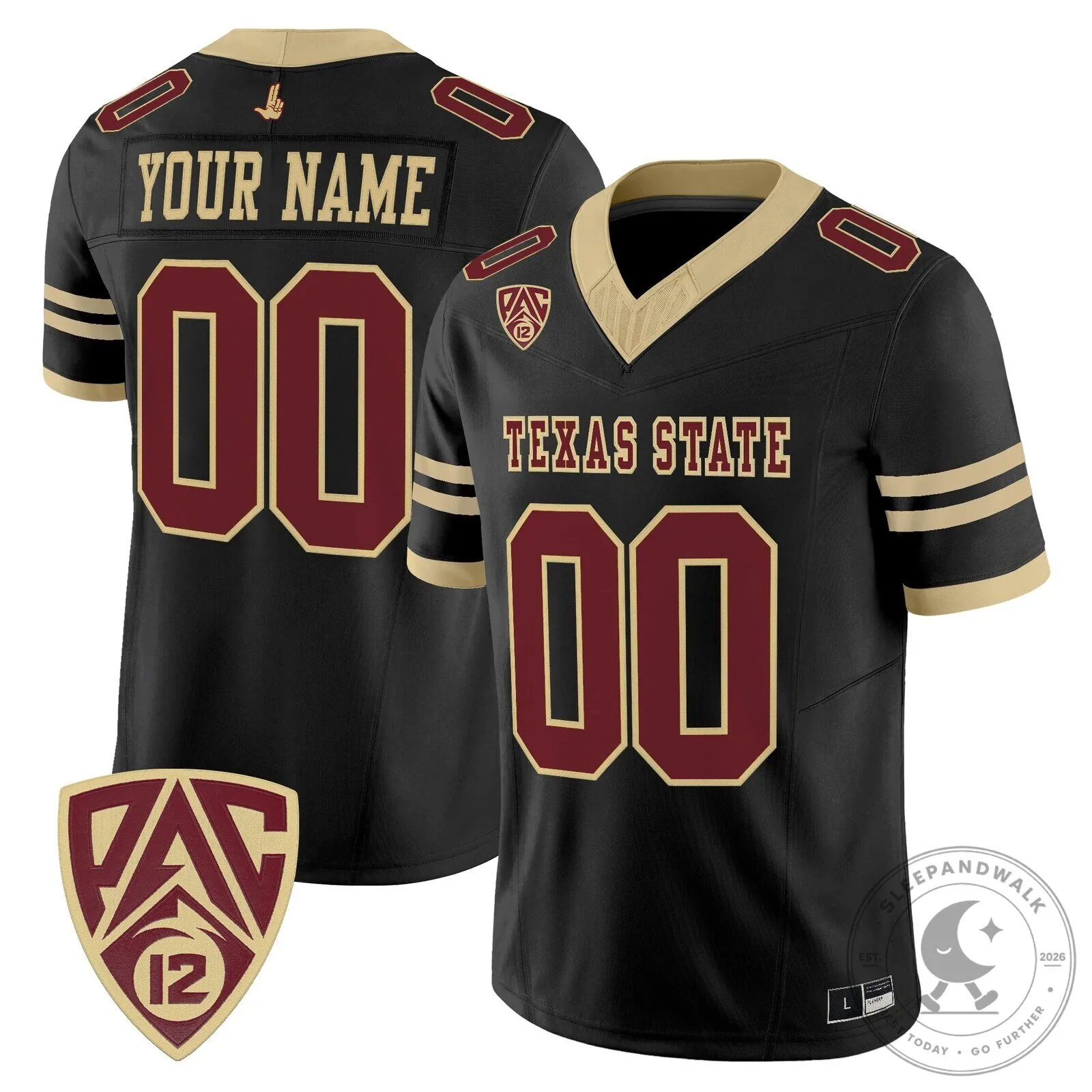 Texas State Bobcats Maroon Custom Football Jersey 11 Texas State Bobcats Maroon Custom Football Jersey