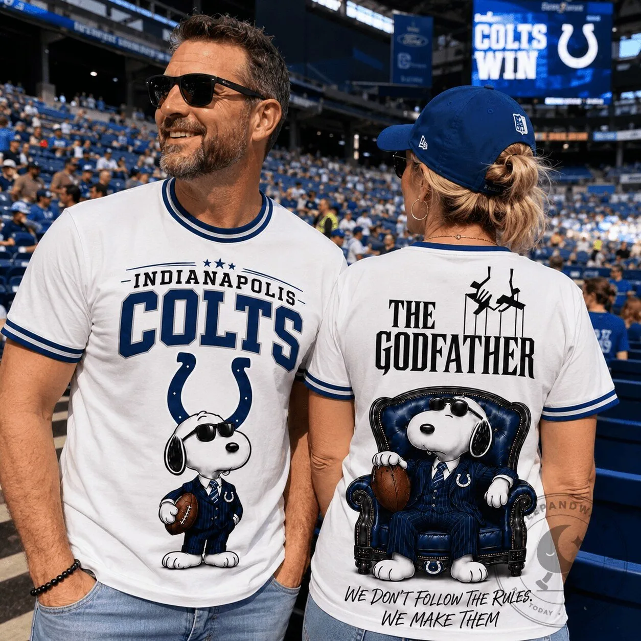 Indianapolis Colts Football Snoopy Godfather Rule Maker Game Day T-Shirt