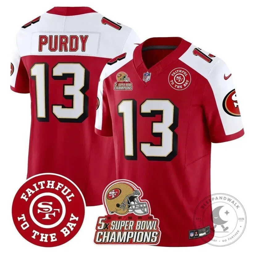 San Francisco 49ers Brock Purdy Super Bowl Champions Red Football Jersey