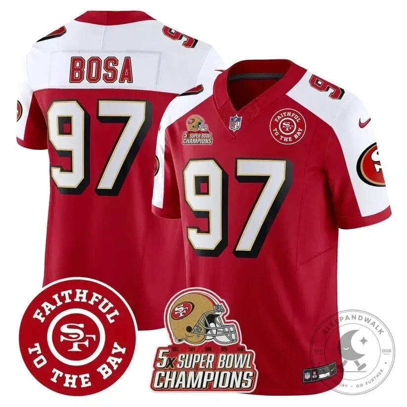 San Francisco 49ers Brock Purdy Super Bowl Champions Red Football Jersey 51 San Francisco 49ers Brock Purdy Super Bowl Champions Red Football Jersey