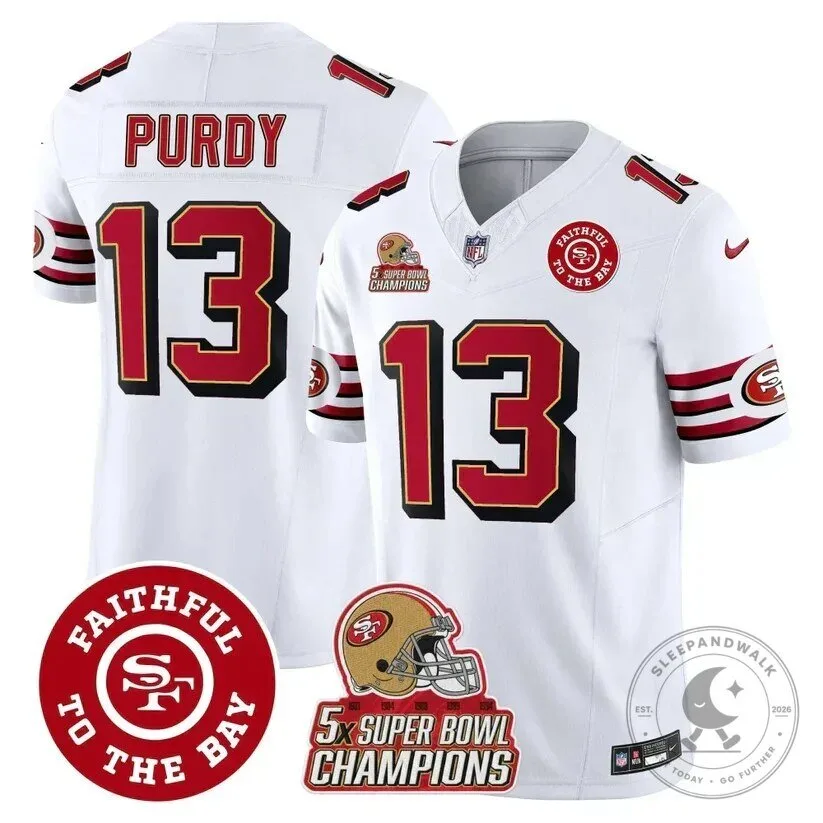 San Francisco 49ers Brock Purdy Super Bowl Champions Red Football Jersey 74 San Francisco 49ers Brock Purdy Super Bowl Champions Red Football Jersey