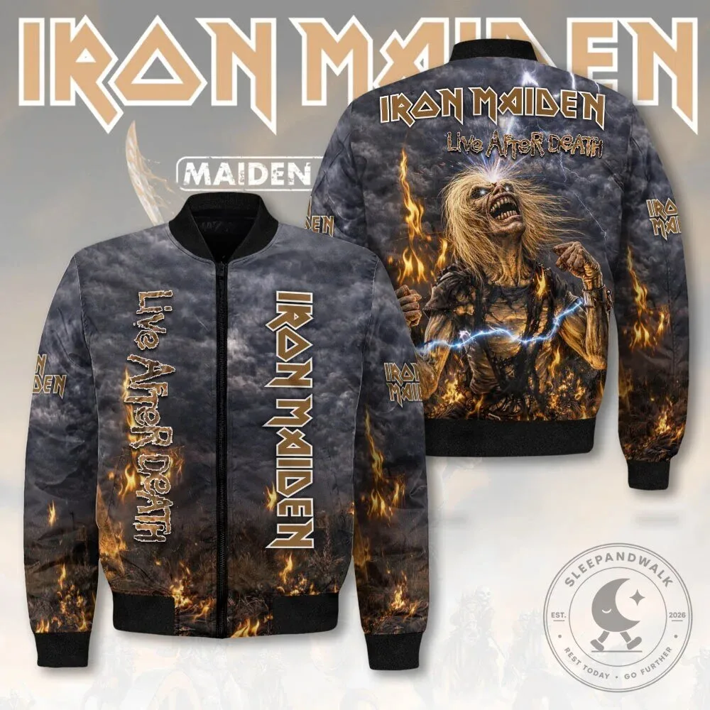Iron Maiden Live After Death Album Art Bomber Jacket