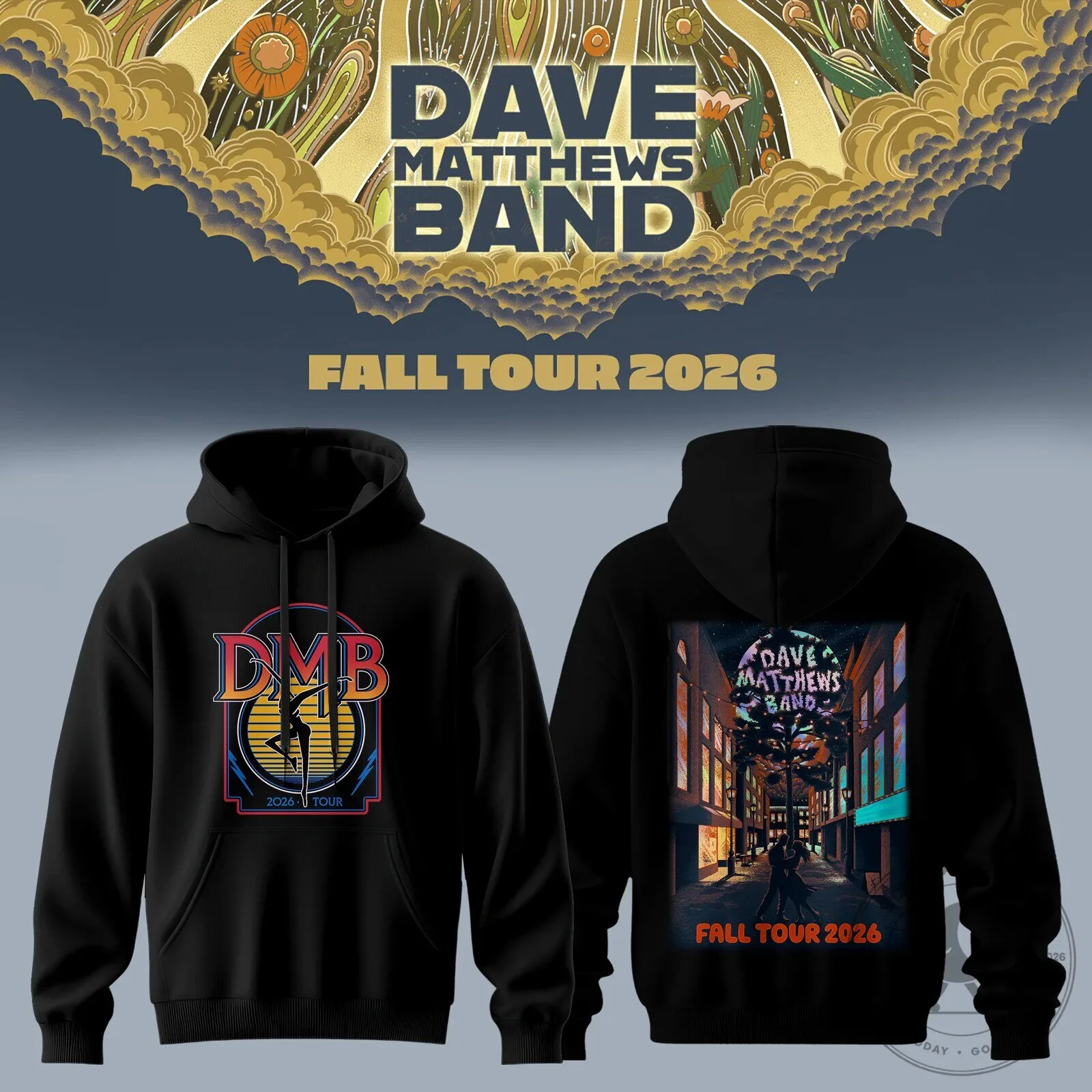 Dave Matthews Band Fall Tour 2026 Black Concert Hoodie