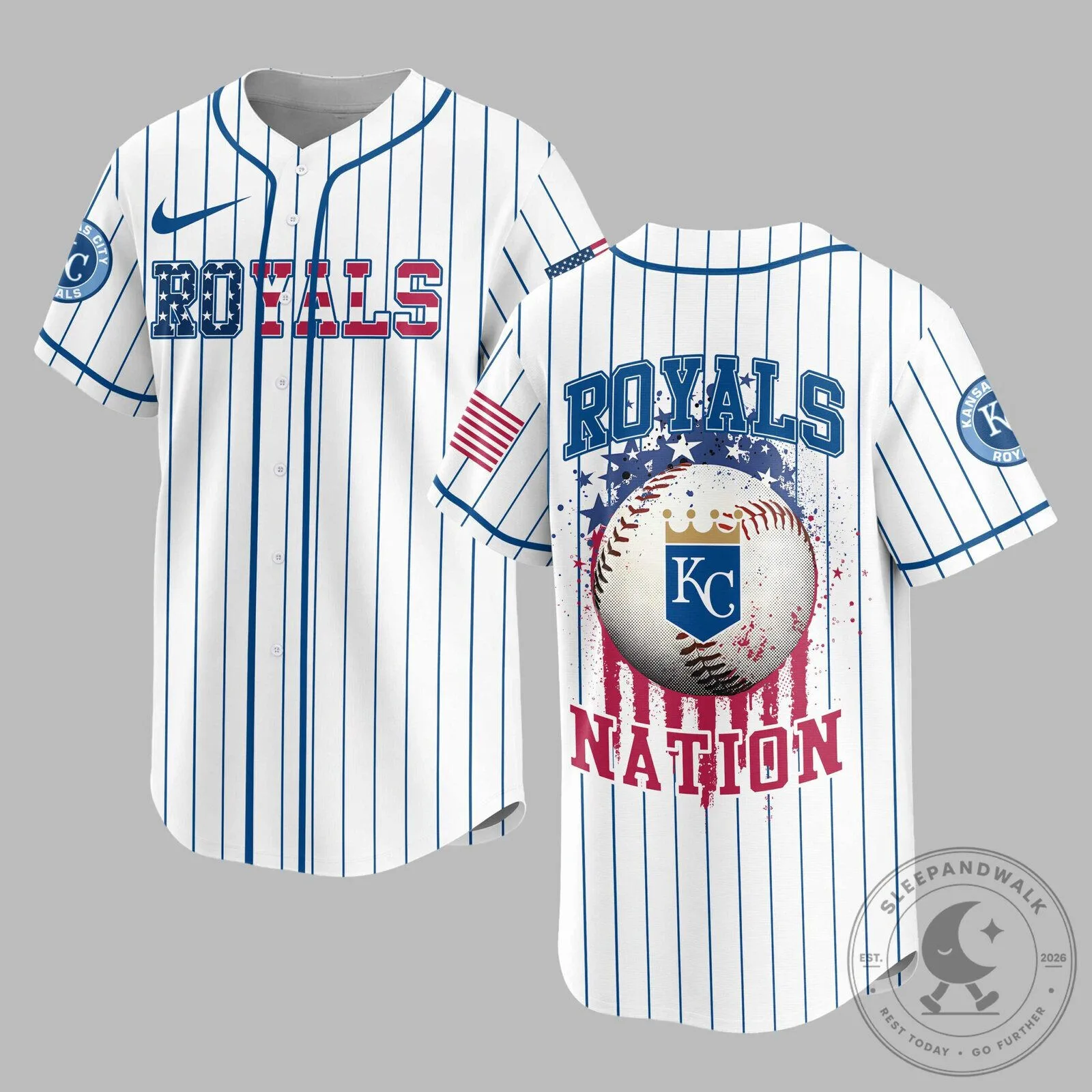 Kansas City Royals Baseball Nation White Pinstripe Jersey
