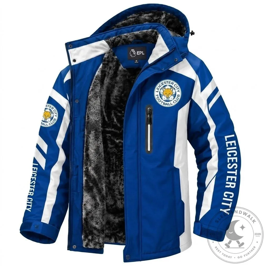 Leicester City Football Club Winter Parka Jacket with Fur Lining