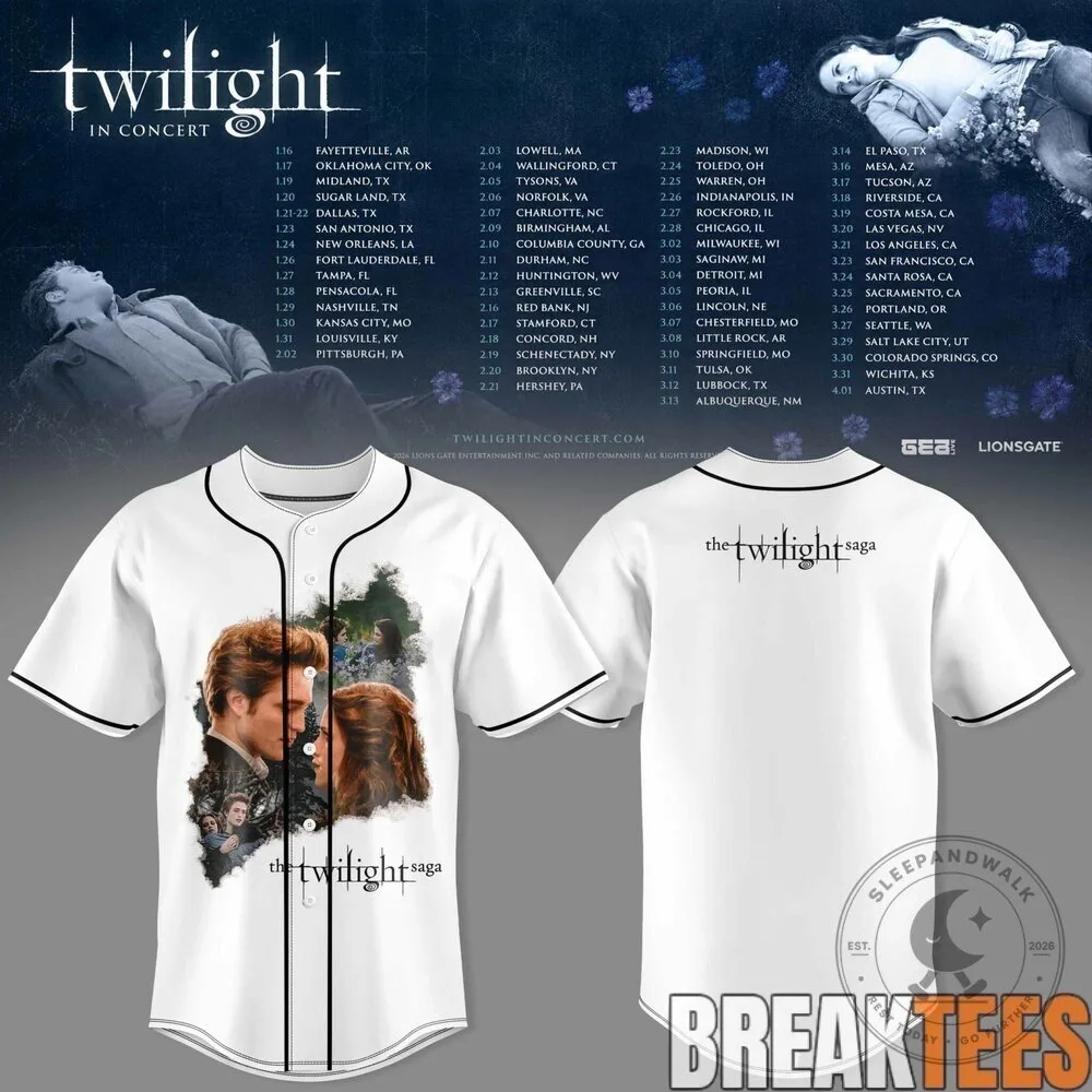 Twilight Saga In Concert Tour Baseball Jersey