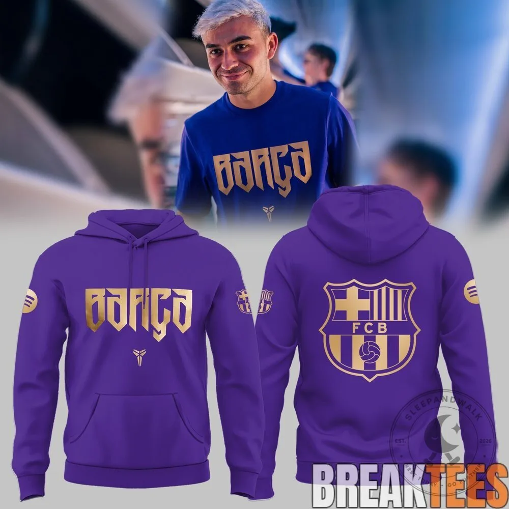 FC Barcelona Football Club Kobe Bryant Tribute Purple Hoodie 2 FC Barcelona Football Club Kobe Bryant Tribute Purple Hoodie