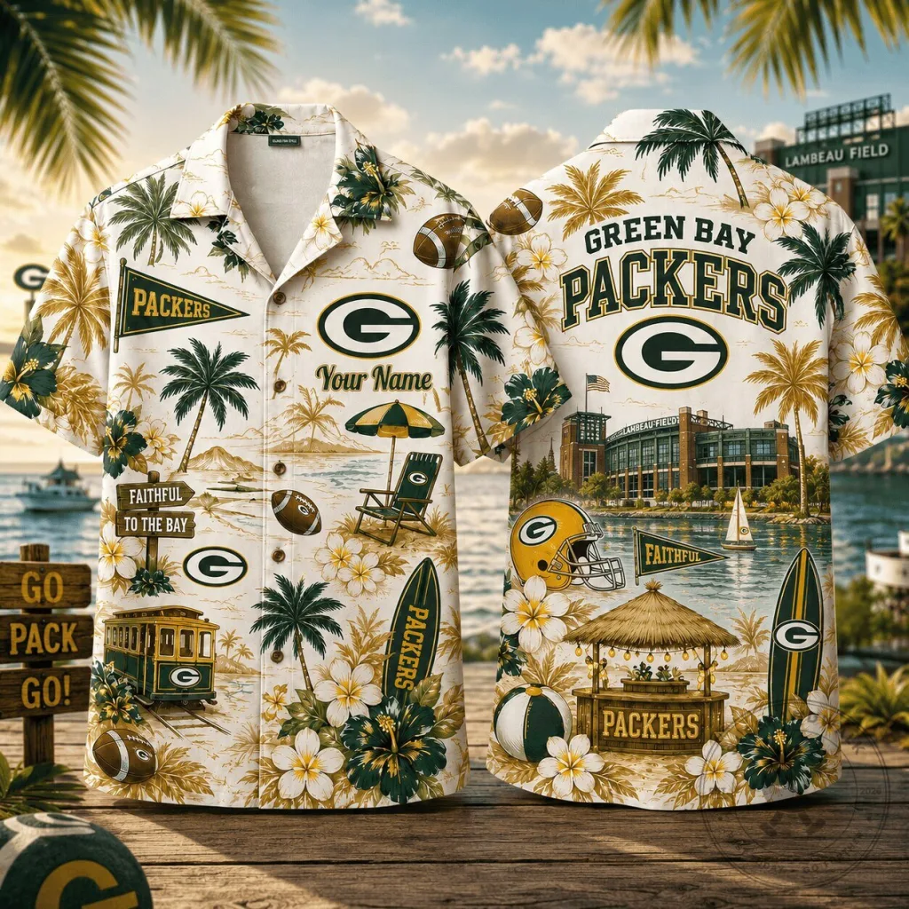 Green Bay Packers Tropical Beach Personalized Hawaiian Shirt 34 Green Bay Packers Tropical Beach Personalized Hawaiian Shirt