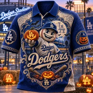 Los Angeles Dodgers Halloween Baseball Mascot Hawaiian Shirt