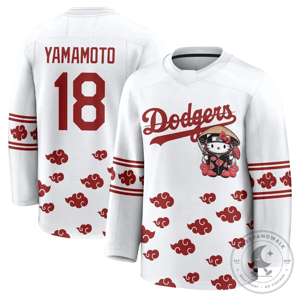 Shohei Ohtani Los Angeles Dodgers Hello Kitty Akatsuki Anime Hockey Jersey 43 Shohei Ohtani Los Angeles Dodgers Hello Kitty Akatsuki Anime Hockey Jersey
