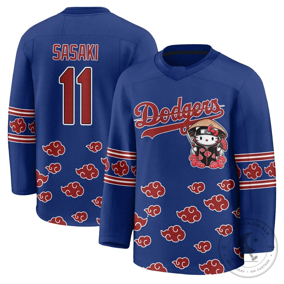 Shohei Ohtani Los Angeles Dodgers Hello Kitty Akatsuki Anime Hockey Jersey 55 Shohei Ohtani Los Angeles Dodgers Hello Kitty Akatsuki Anime Hockey Jersey