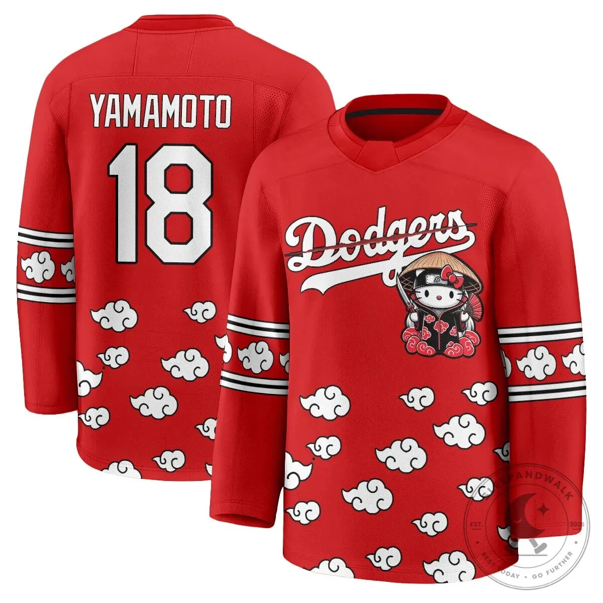 Shohei Ohtani Los Angeles Dodgers Hello Kitty Akatsuki Anime Hockey Jersey 73 Shohei Ohtani Los Angeles Dodgers Hello Kitty Akatsuki Anime Hockey Jersey