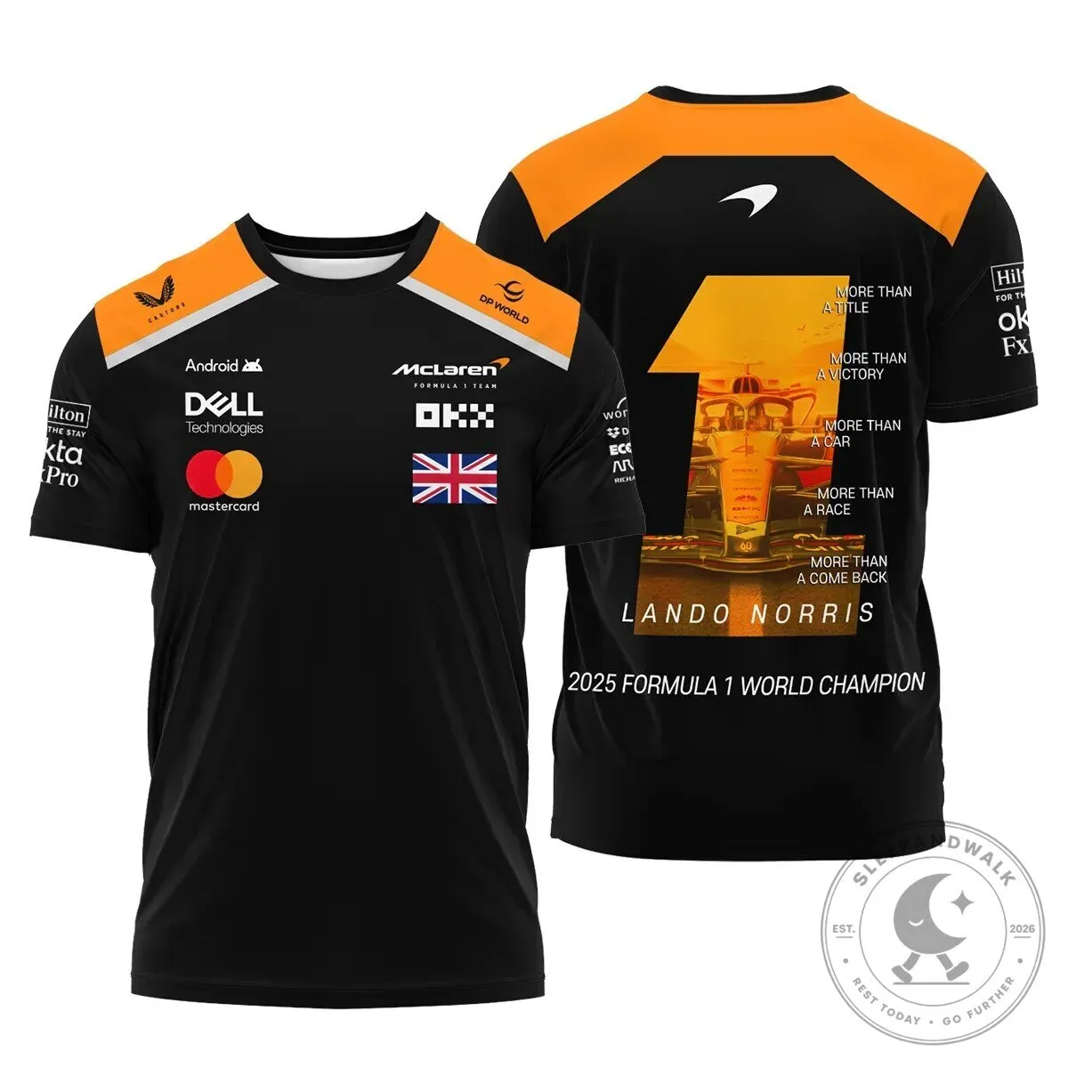 Lando Norris 2025 Formula 1 World Champion McLaren Racing T-Shirt