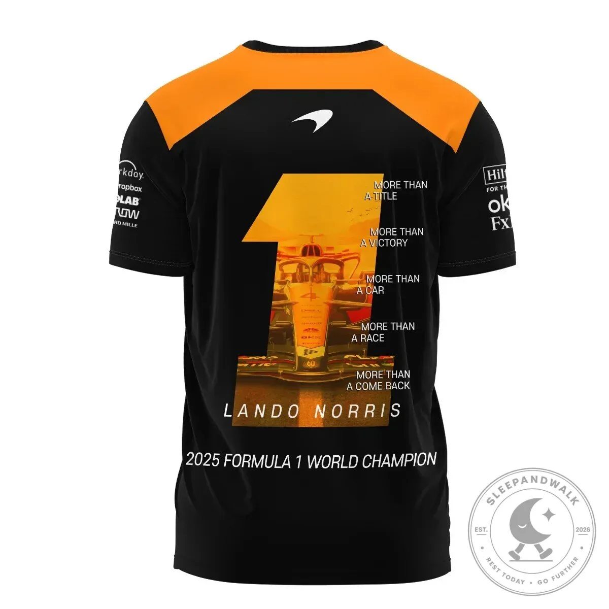 Lando Norris 2025 Formula 1 World Champion McLaren Racing T-Shirt 11 Lando Norris 2025 Formula 1 World Champion McLaren Racing T-Shirt