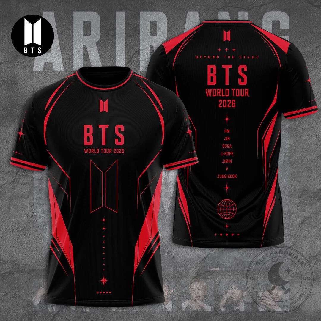 BTS World Tour 2026 Beyond The Stage Black and Red Concert T-Shirt