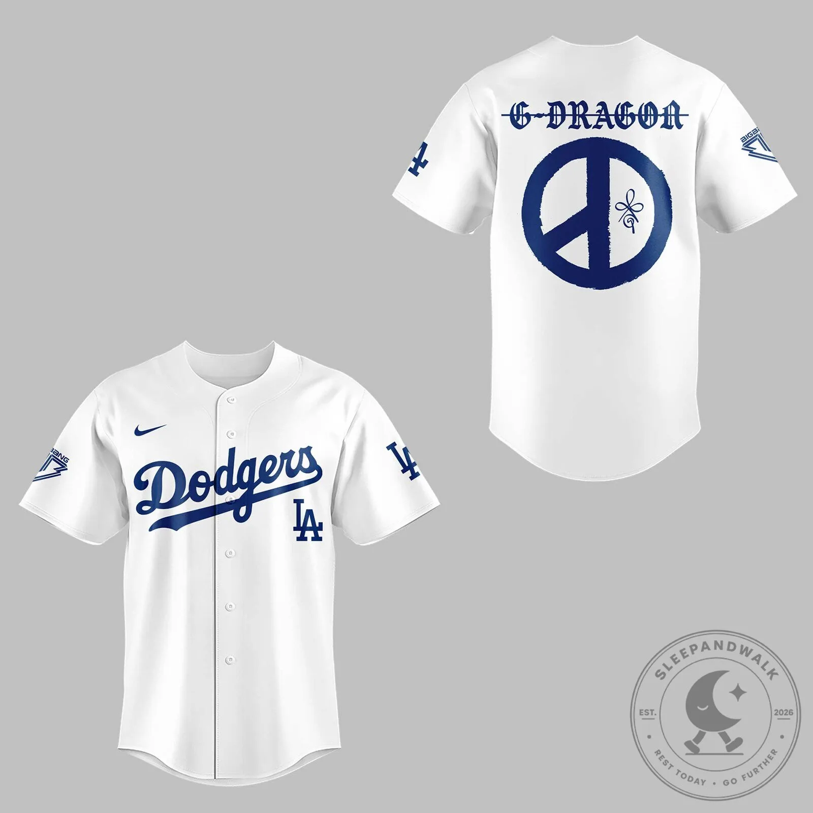 G-Dragon Los Angeles Dodgers Baseball Jersey 9 G-Dragon Los Angeles Dodgers Baseball Jersey