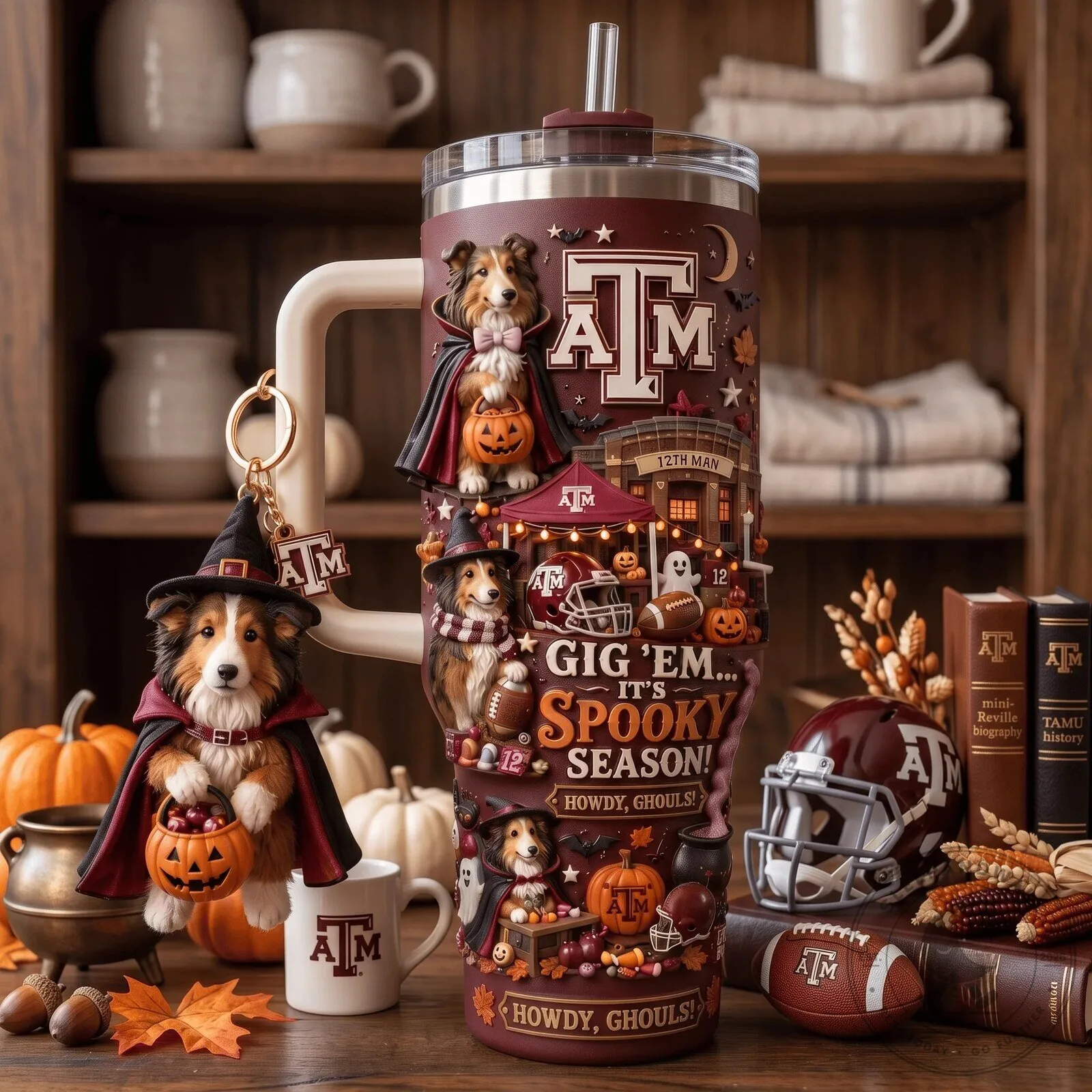Texas A&M Aggies Halloween Spooky Season Howdy Ghouls 40oz Tumbler with Handle 9 Texas A&M Aggies Halloween Spooky Season Howdy Ghouls 40oz Tumbler with Handle